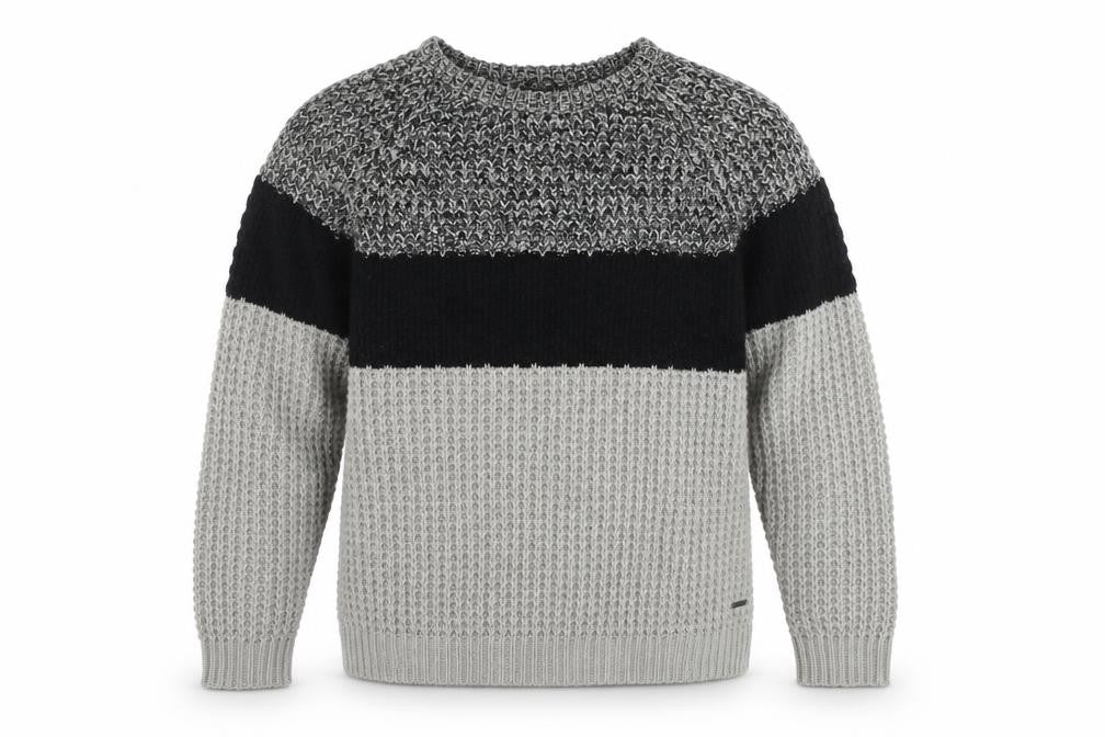 River Island Men's Grey Chunky-Knit Acrylic Pullover Jumper 2XL