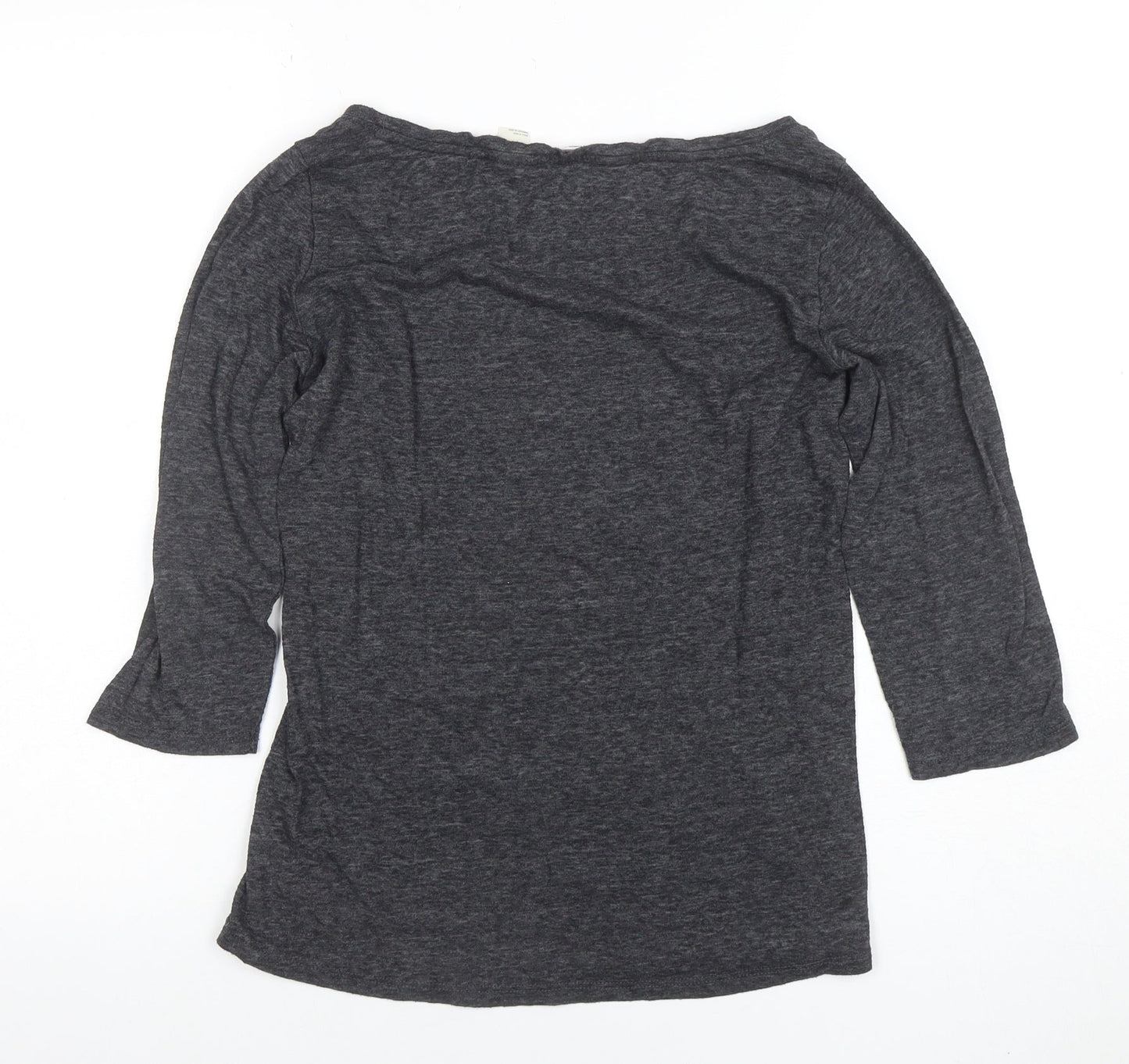 O'Neill Women's Grey Boat Neck 3/4 Sleeve Nautical T-Shirt Size M