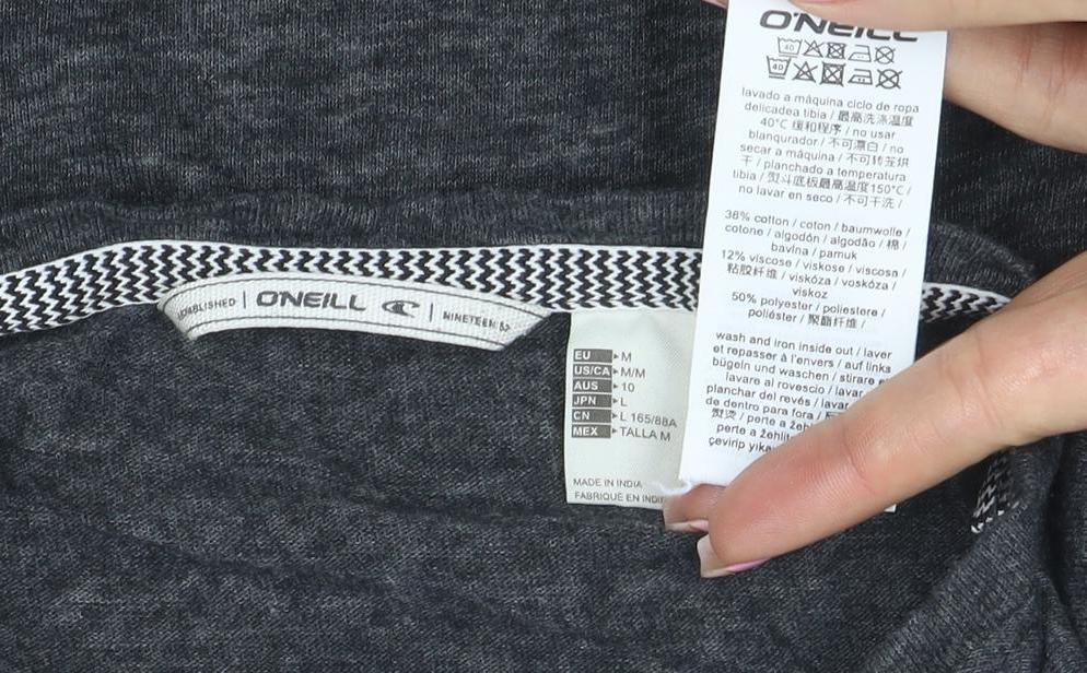 O'Neill Women's Grey Boat Neck 3/4 Sleeve Nautical T-Shirt Size M