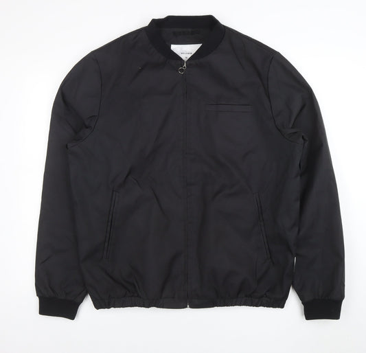 Bellfield Men's Black XL Bomber Jacket Full Zip Casual