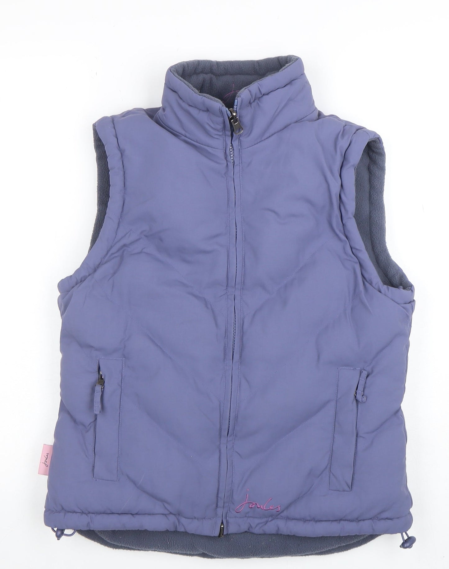 Joules Women's Blue Puffer Waistcoat Size 8 Lightweight Zip