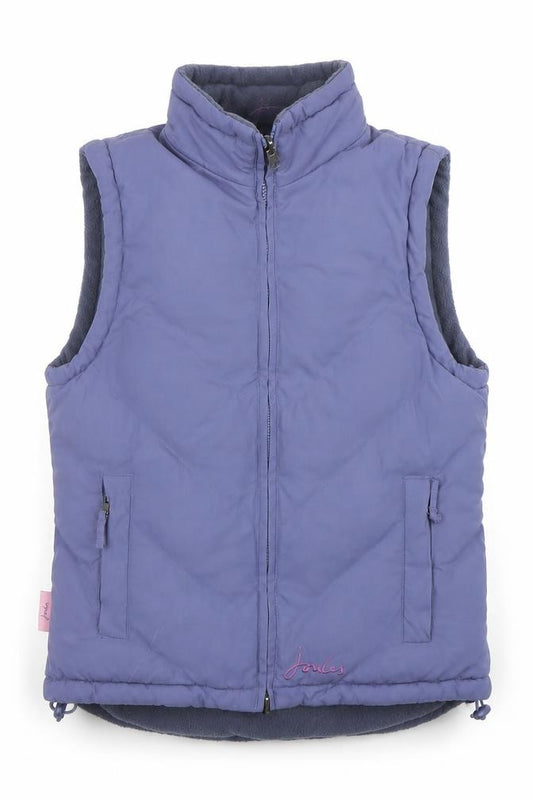 Joules Women's Blue Puffer Waistcoat Size 8 Lightweight Zip