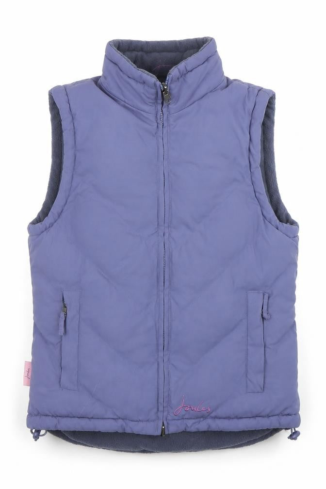 Joules Women's Blue Puffer Waistcoat Size 8 Lightweight Zip