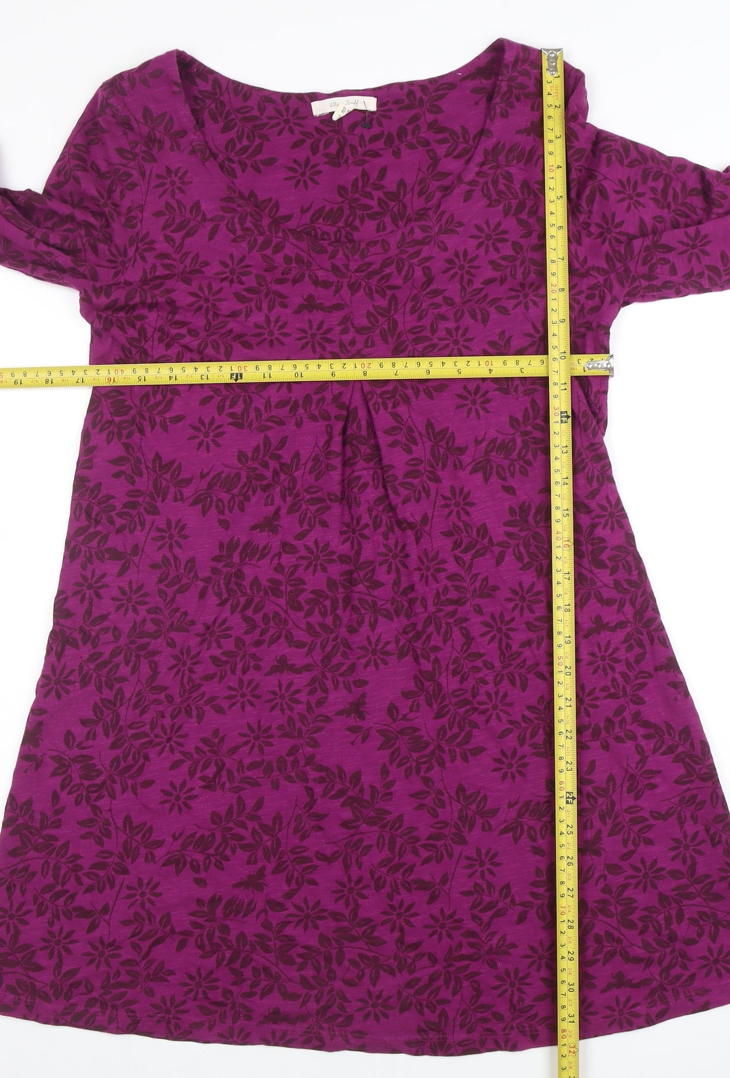 White Stuff Women’s Purple Floral A-Line Jersey Dress Size 10