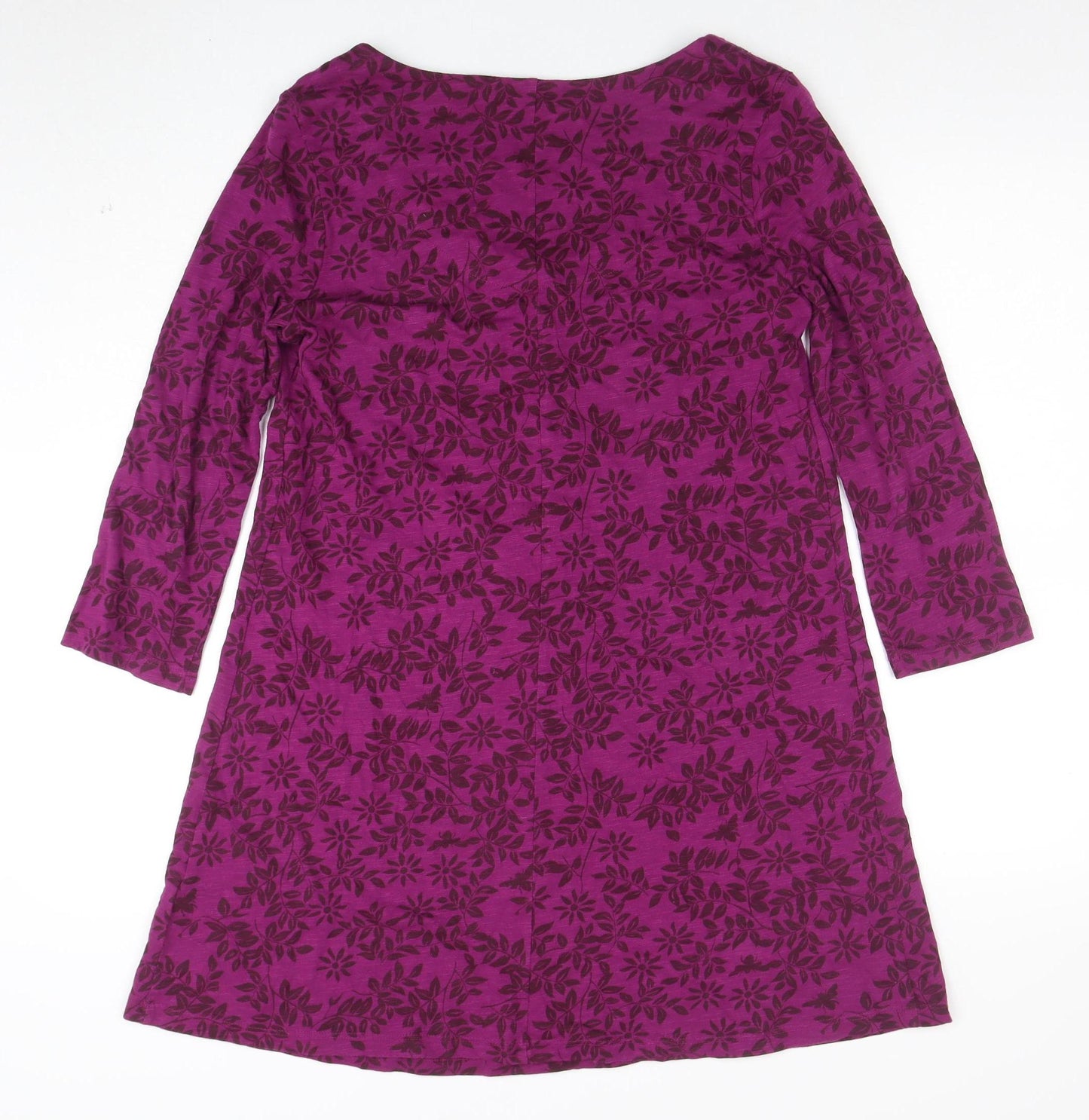 White Stuff Women’s Purple Floral A-Line Jersey Dress Size 10