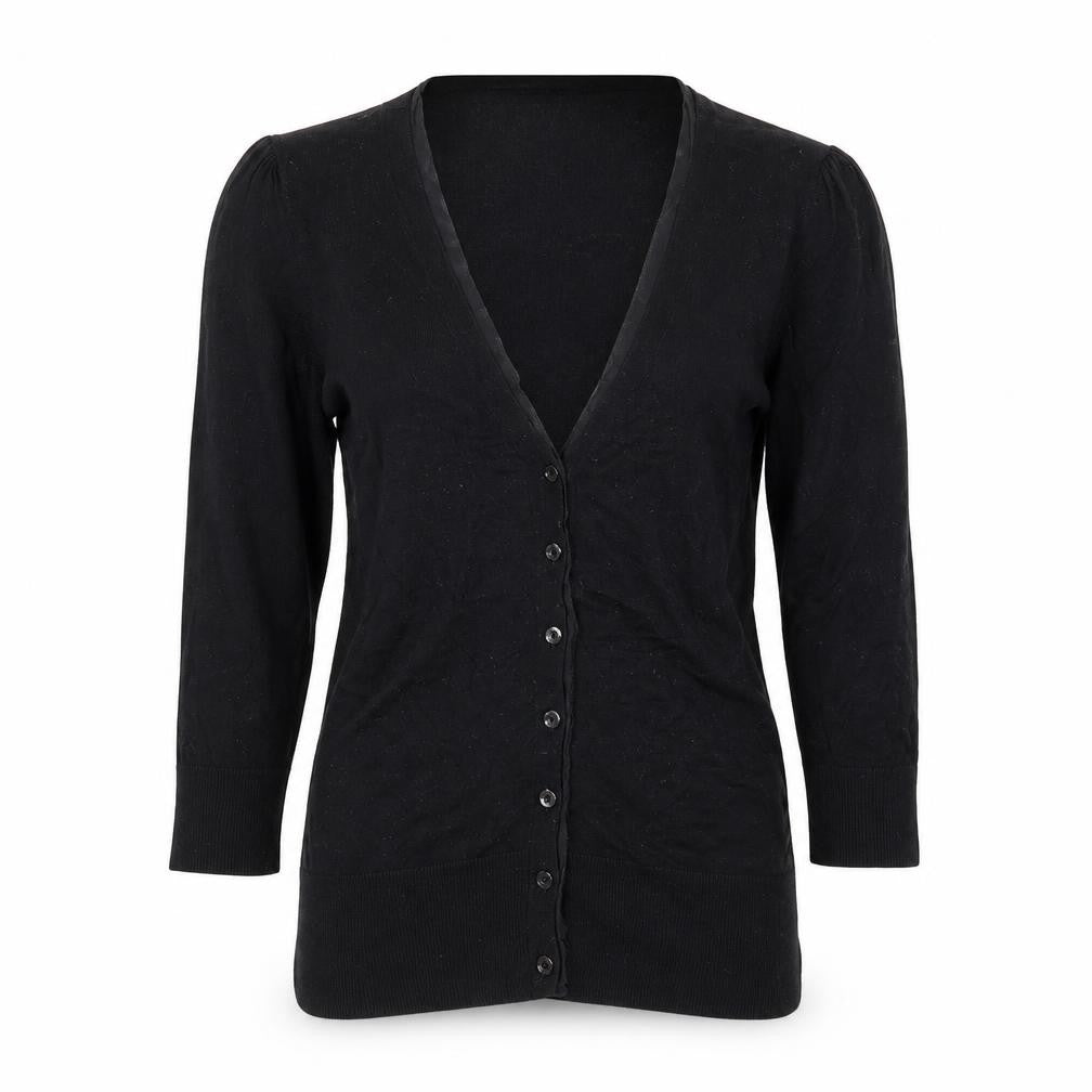 Coast Womens Black Size 8 V-Neck Button Cardigan