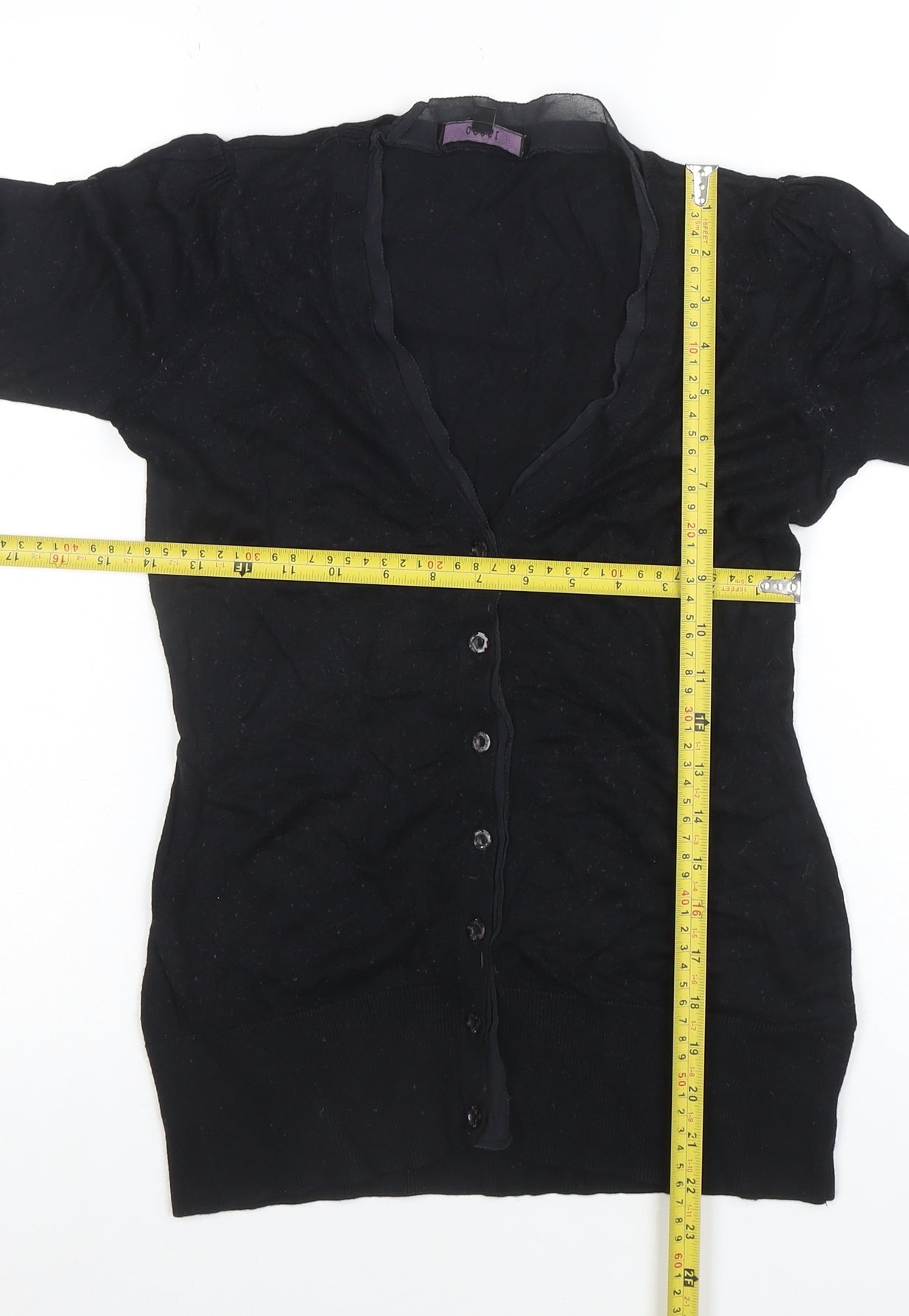 Coast Womens Black Size 8 V-Neck Button Cardigan