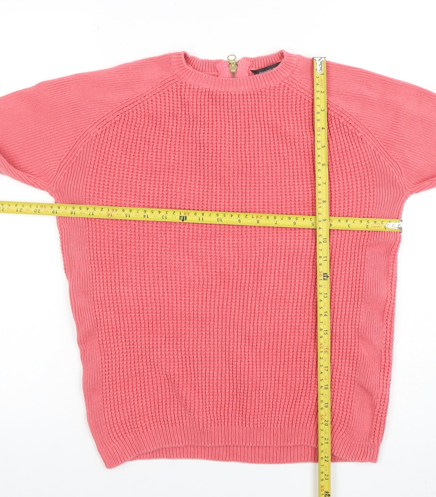 Dorothy Perkins Women's Pink Cotton Crew Neck Jumper Size 12