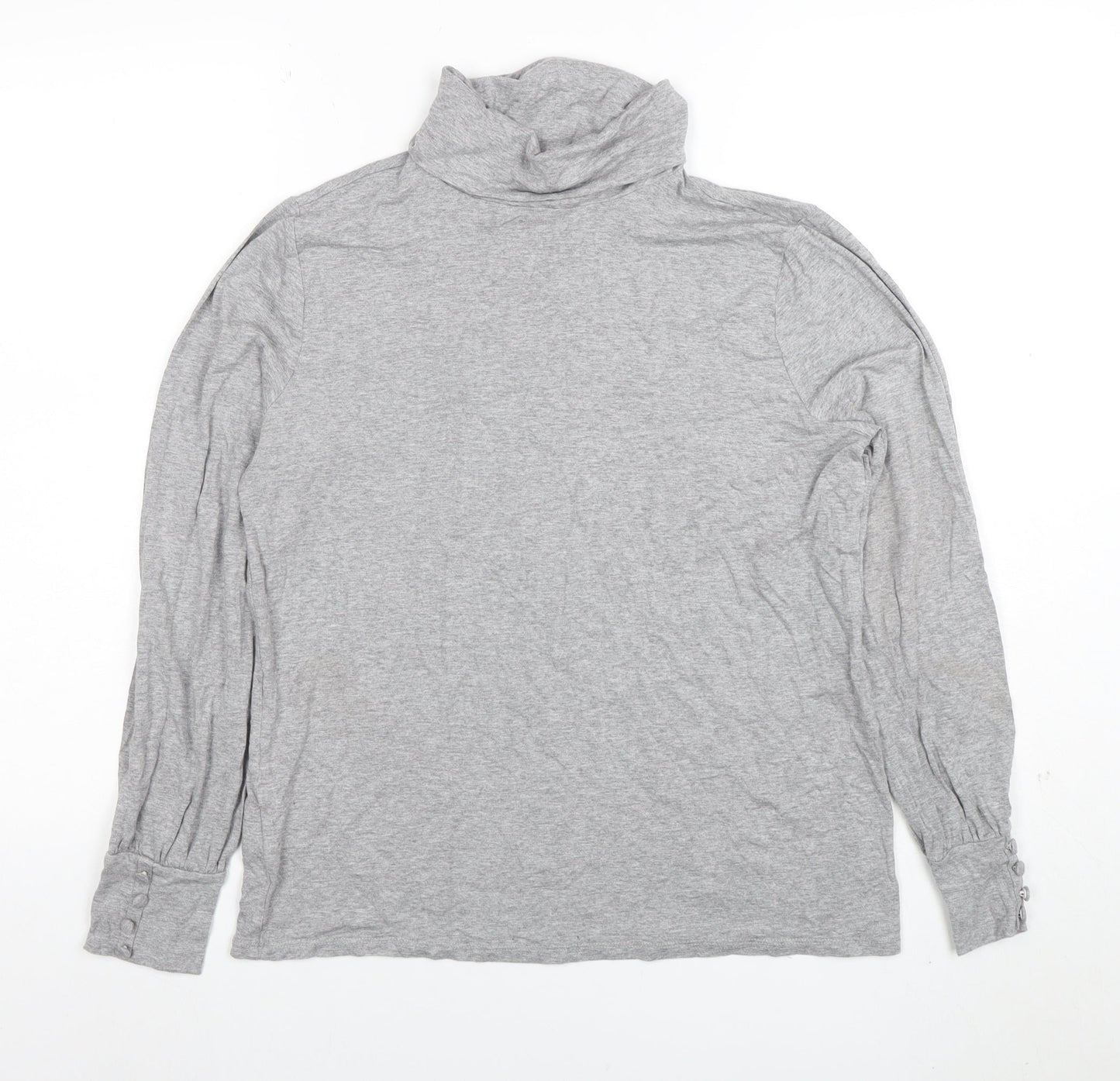 Laura Ashley Women’s Grey Roll Neck Long Sleeve Jersey Top Size 12