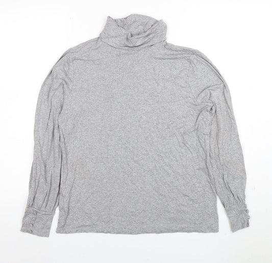 Laura Ashley Women’s Grey Roll Neck Long Sleeve Jersey Top Size 12