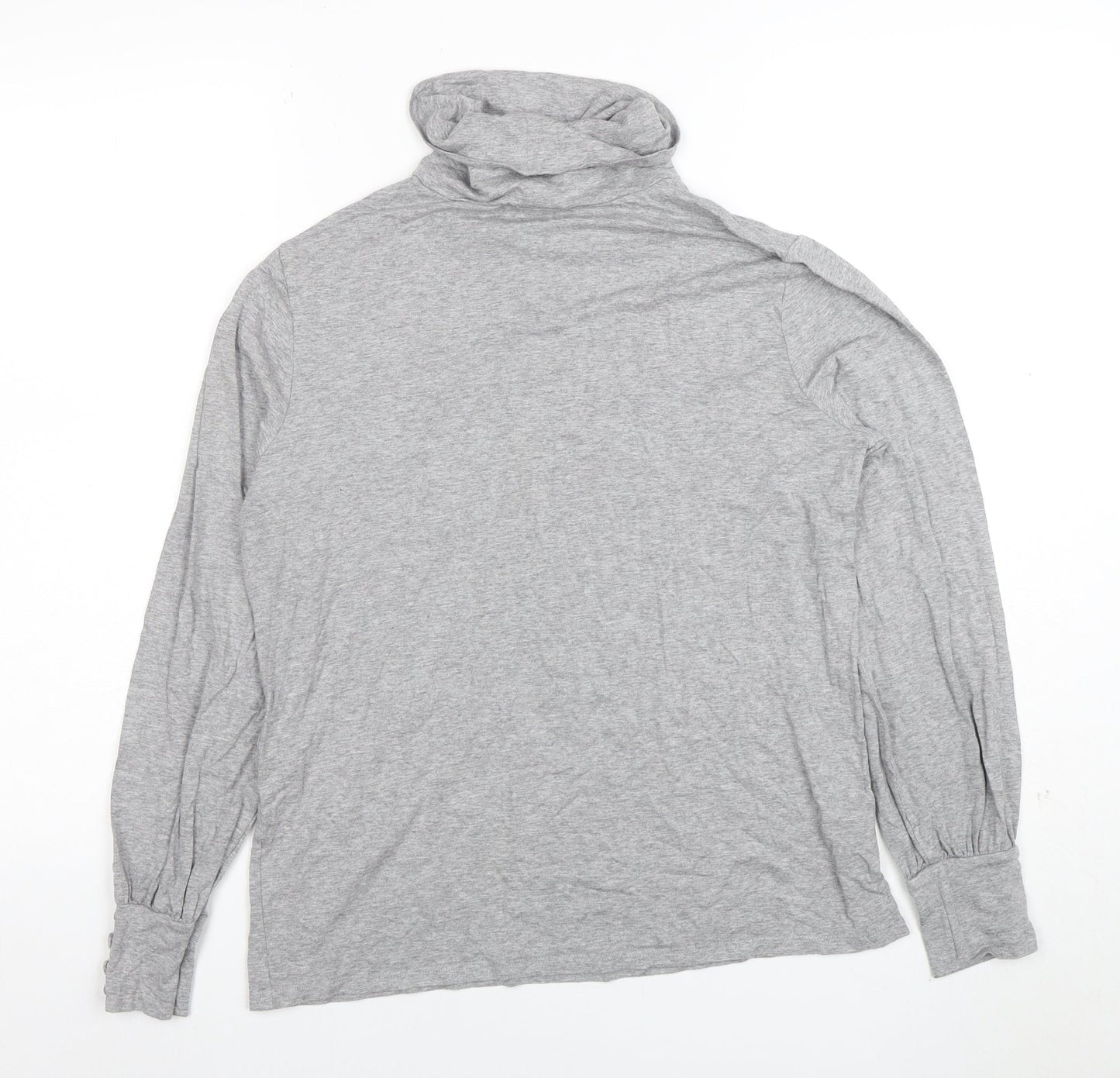 Laura Ashley Women’s Grey Roll Neck Long Sleeve Jersey Top Size 12