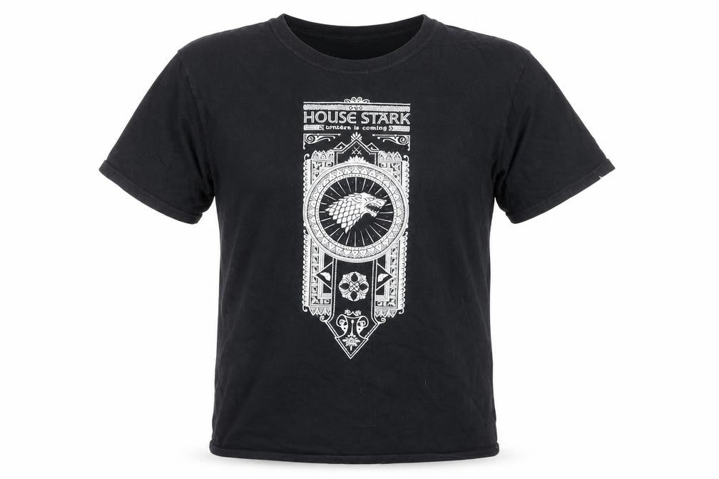 Gildan Men's Black House Stark Game of Thrones Cotton T-Shirt Size L