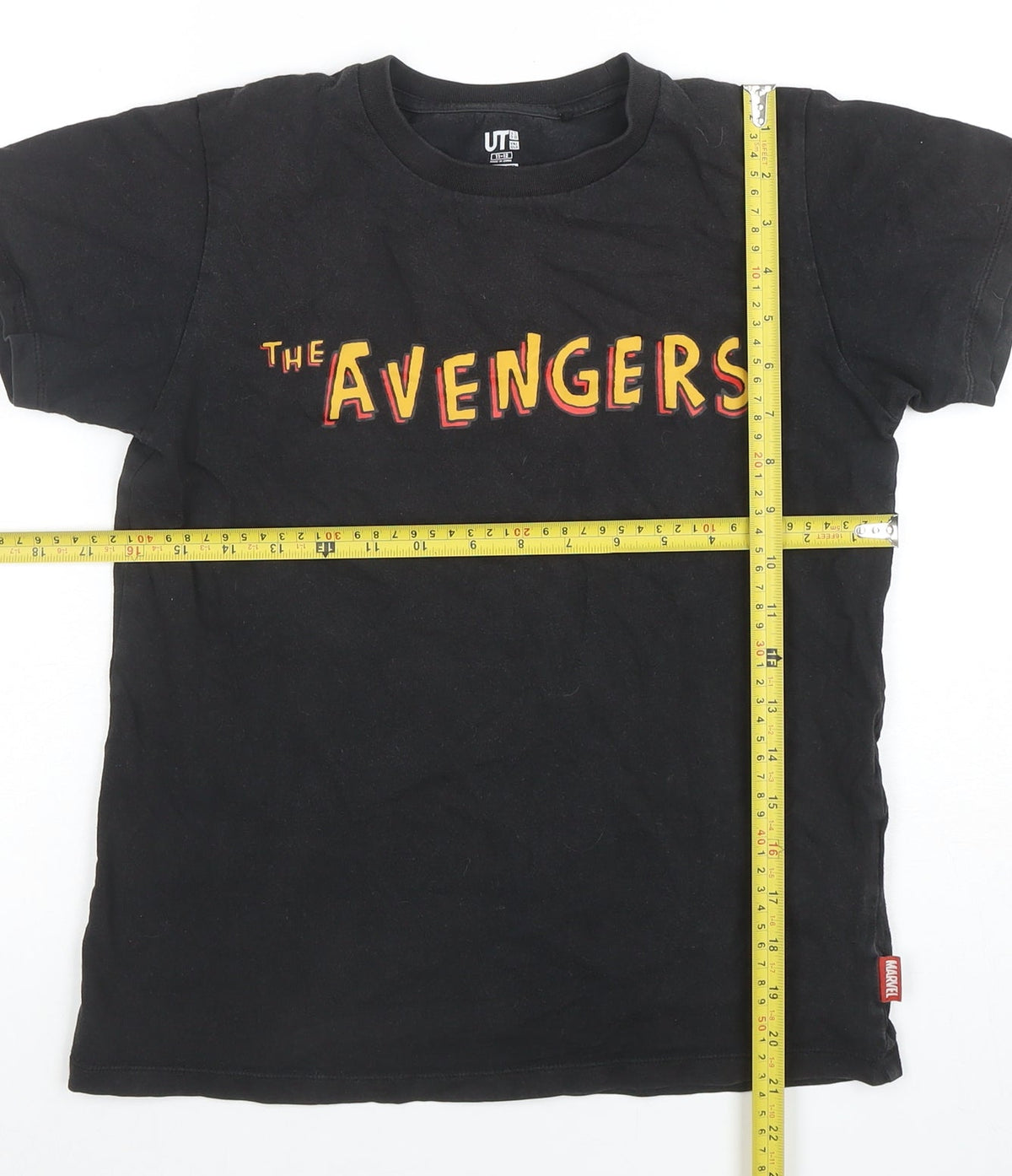 Uniqlo Kids Marvel Avengers Black Short Sleeve T-Shirt 11-12 Years
