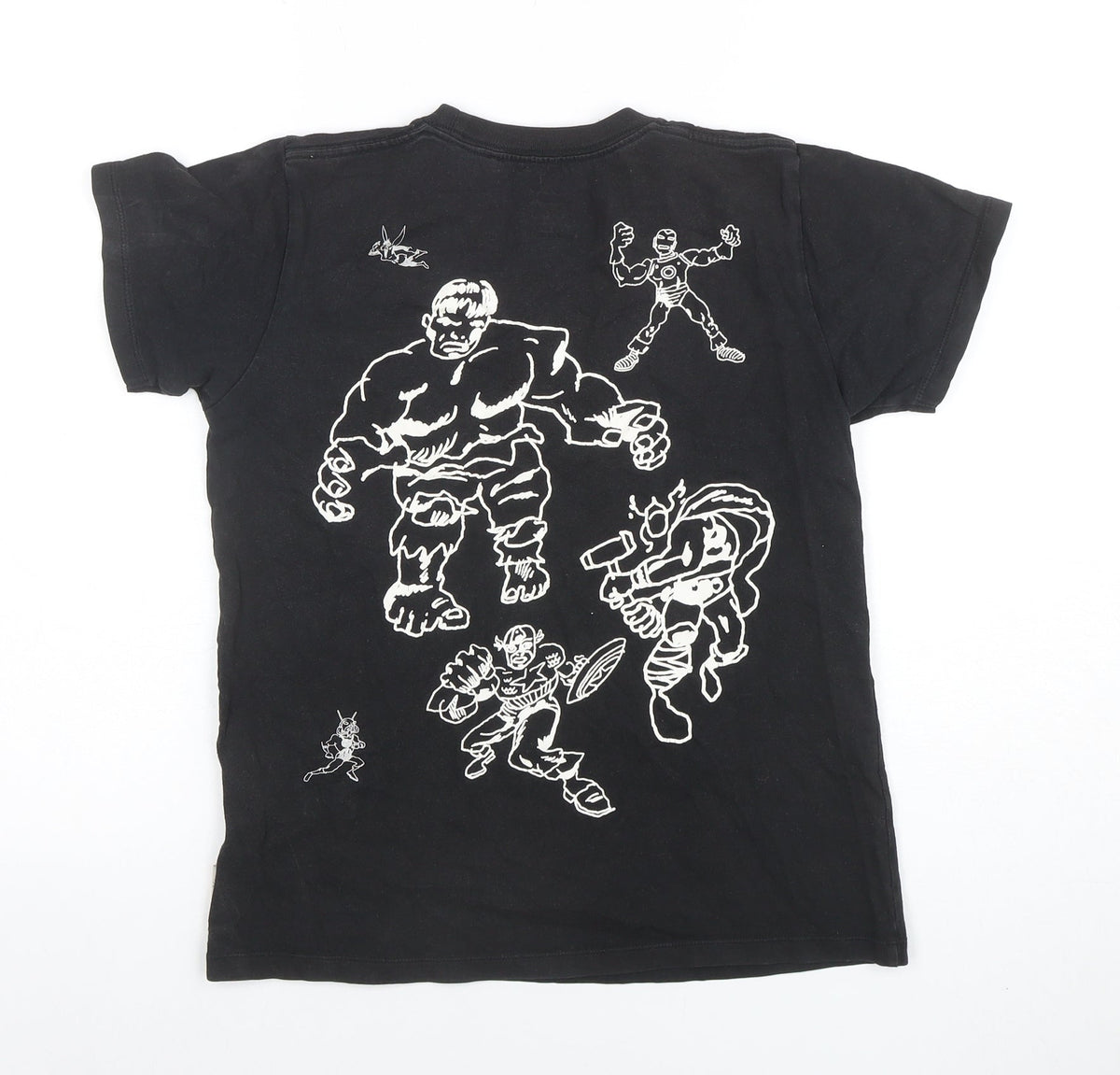 Uniqlo Kids Marvel Avengers Black Short Sleeve T-Shirt 11-12 Years