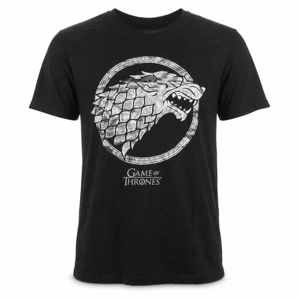 HBO Game of Thrones Men's Black Medium Stark Graphic Cotton T-Shirt
