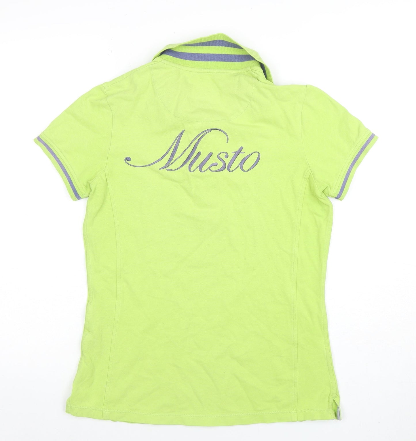 Musto Women's Green Polo Shirt Size 10 Short Sleeve Cotton Stretch