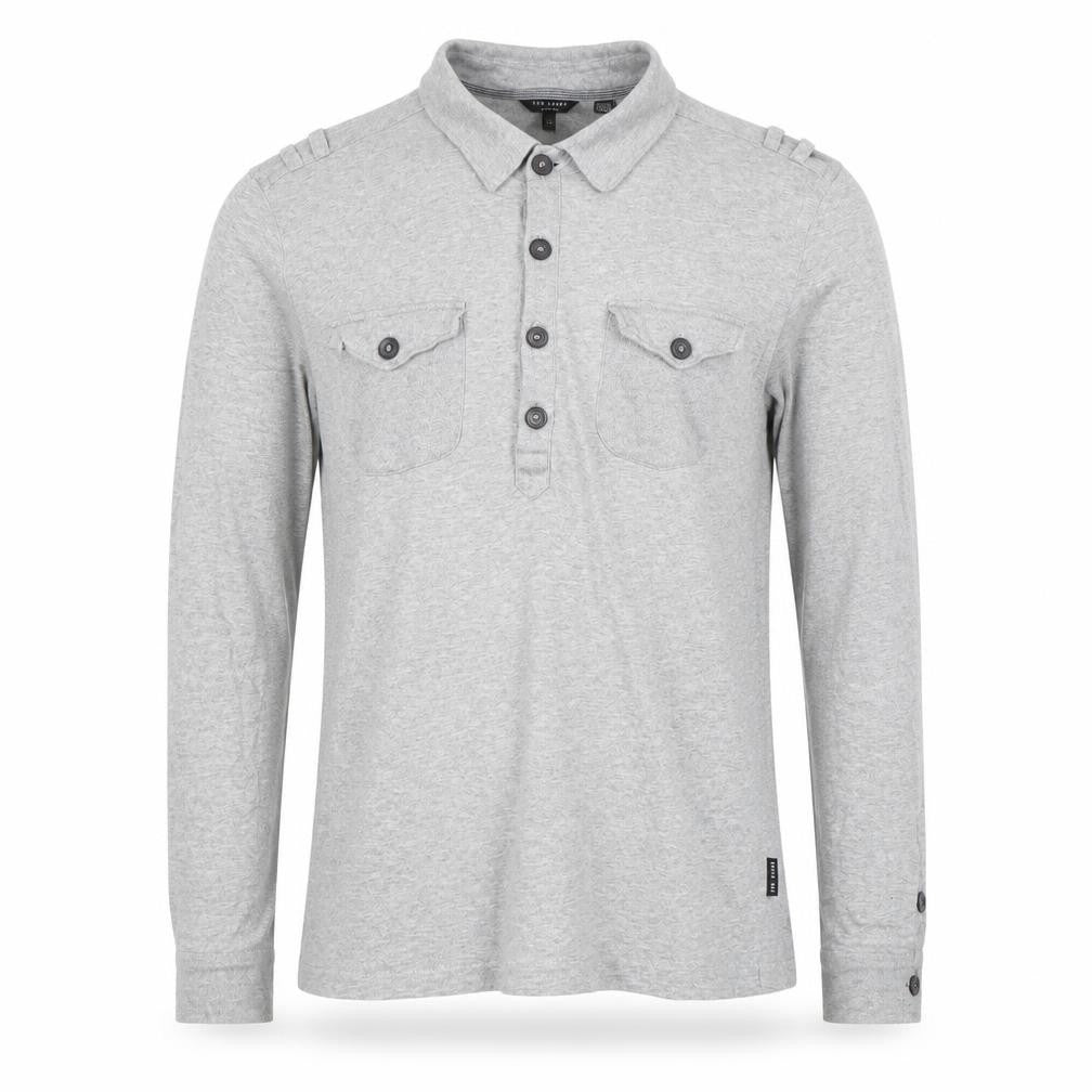 Ted Baker London Grey Long Sleeve Polo Shirt Size S Men’s Casual