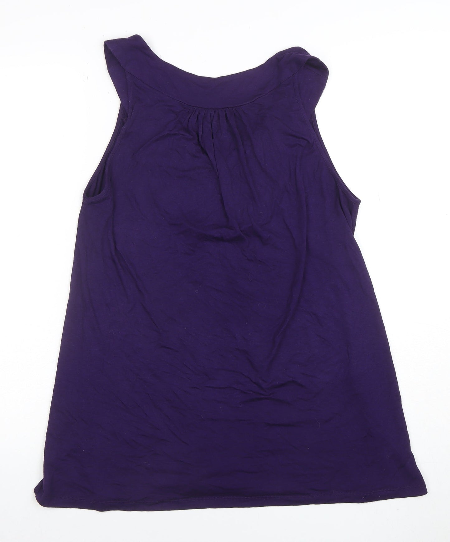 Dunnes Women’s Purple Crochet Neck Jersey Tunic Tank Top Size 16