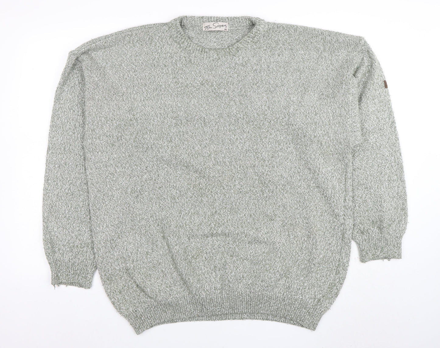 Tom Sayers Mens Grey XXL Crew Neck Acrylic Cotton Jumper