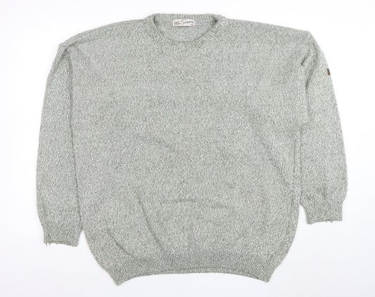 Tom Sayers Mens Grey XXL Crew Neck Acrylic Cotton Jumper