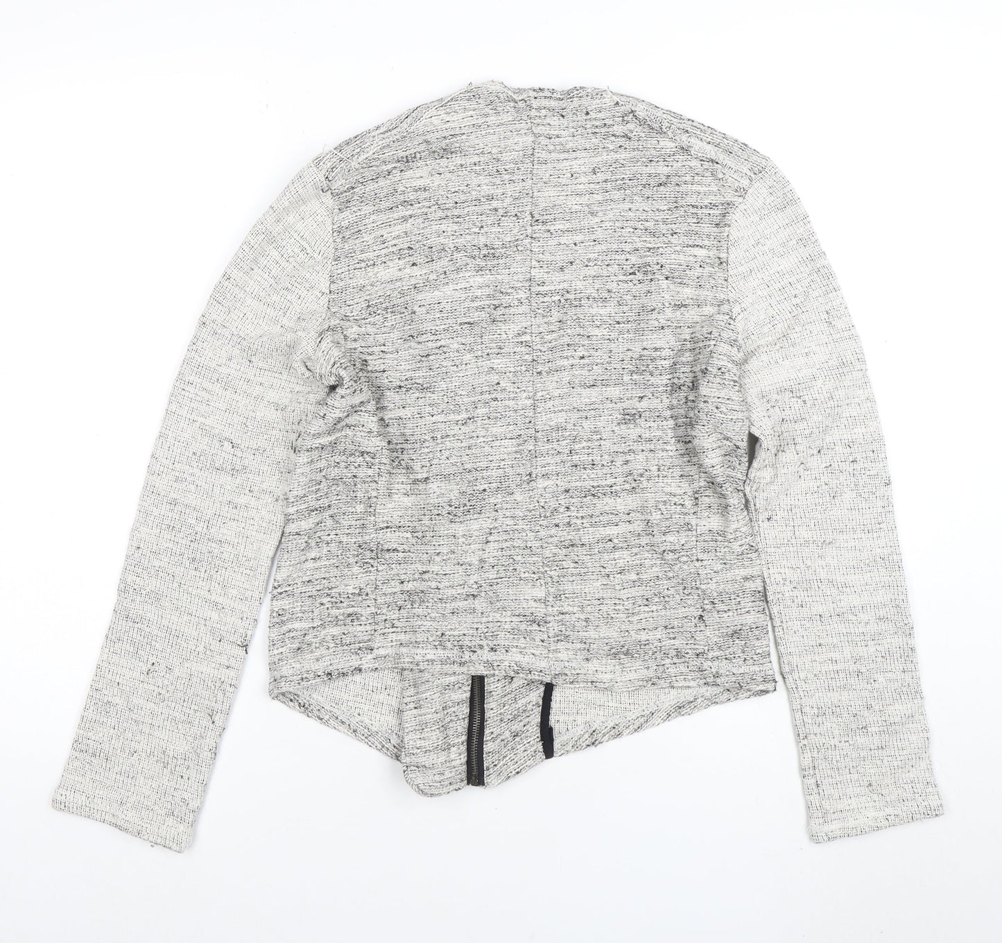 ZARA Women Grey Cotton Blend Button Cardigan Size 12
