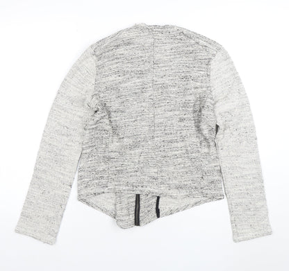 Zara Women Grey Cotton Blend Button Cardigan Size 12