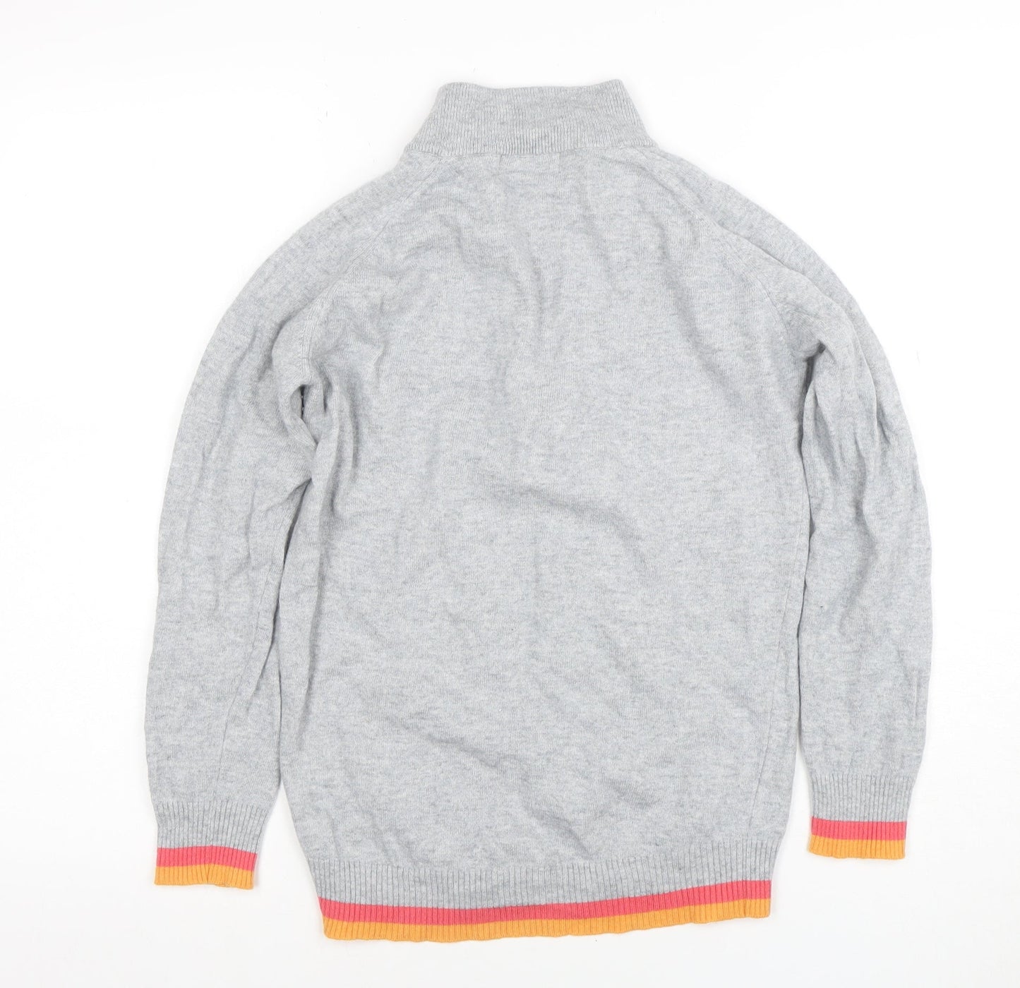 Whale of a Time Women Grey Wool Blend 1/4 Zip Jumper Size S