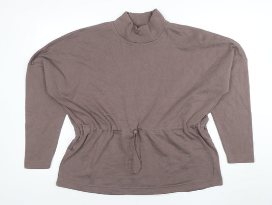 Marks and Spencer Women Brown Size 12 Tunic Sweatshirt with Drawstring
