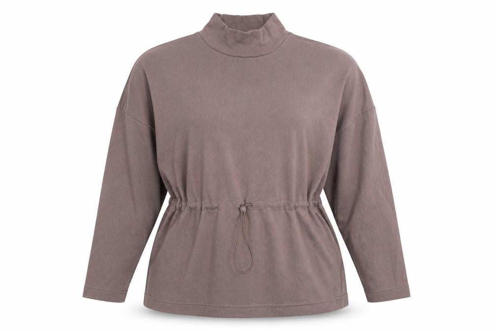 Marks & Spencer Women Brown Size 12 Tunic Sweatshirt with Drawstring