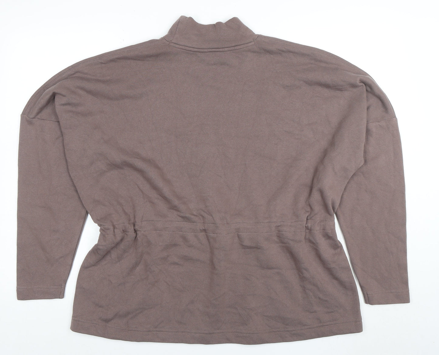 Marks and Spencer Women Brown Size 12 Tunic Sweatshirt with Drawstring