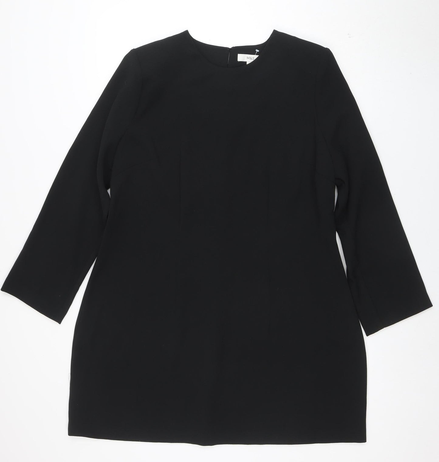 Marks and Spencer Women Black Size 20 Shift Knee Length Dress