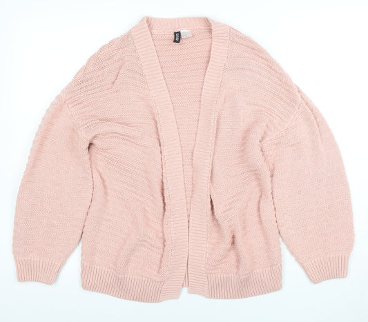 H&M Divided Women's Pink Knit Open Cardigan 2XS Lightweight Cotton Blend