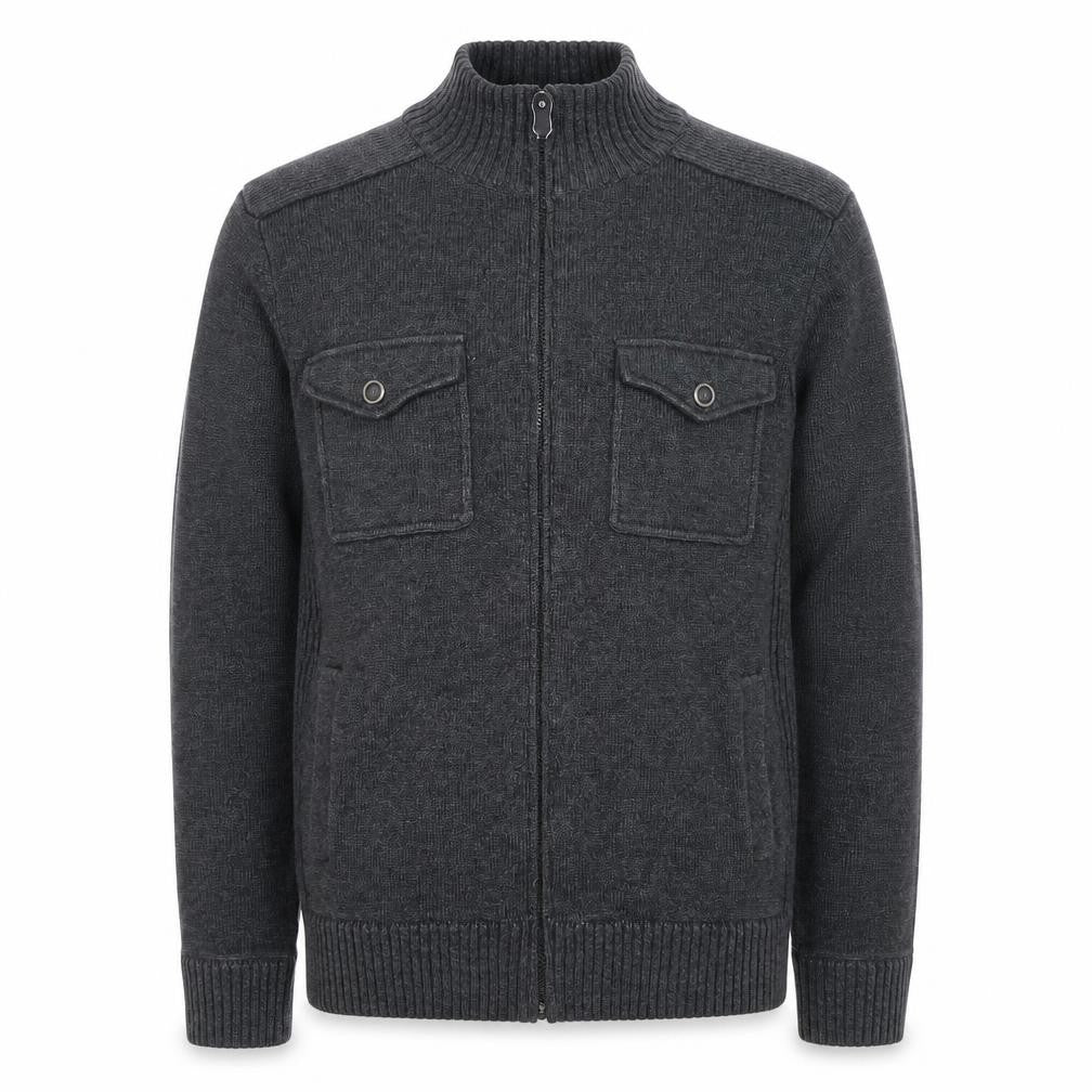 Marks & Spencer Men's Grey Full Zip High Neck Jumper M