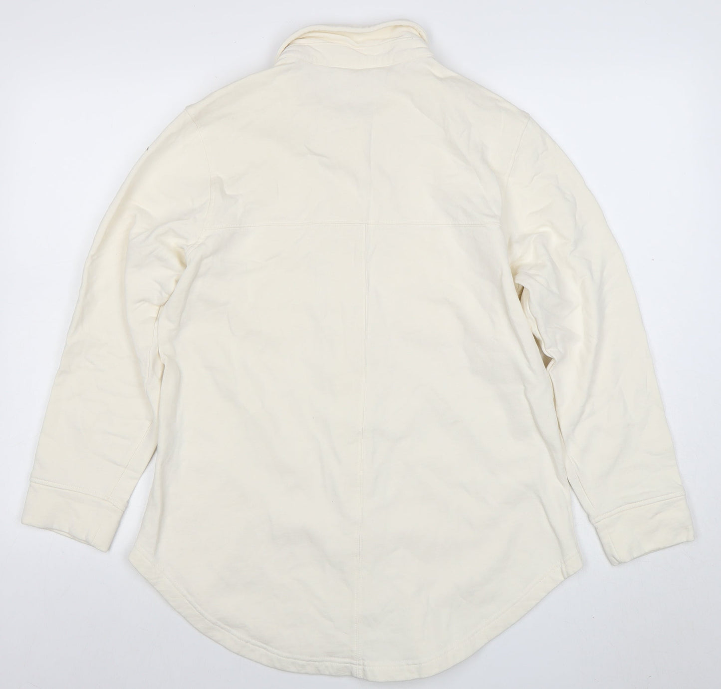 John Lewis ANYDAY Men’s Ivory Long Sleeve Cotton Polo Shirt Size S