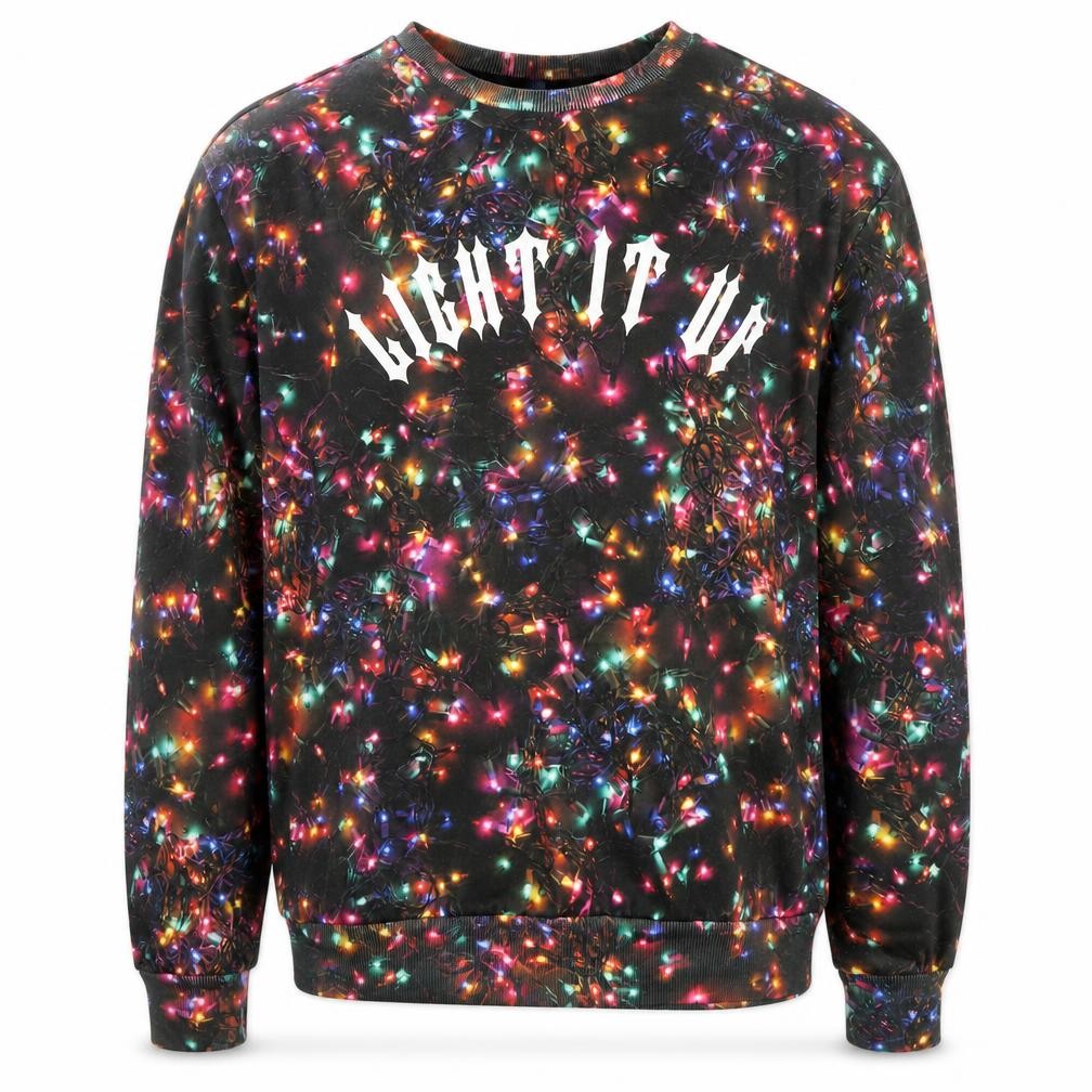 H&M Divided Men’s Multicoloured Christmas Light Crew Sweatshirt M