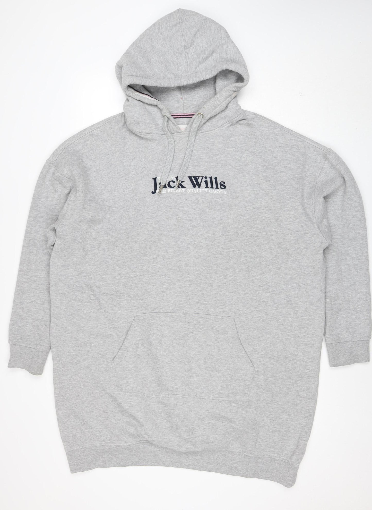 Jack Wills Womens Grey Size 12 Pullover Hoodie Sweatshirt