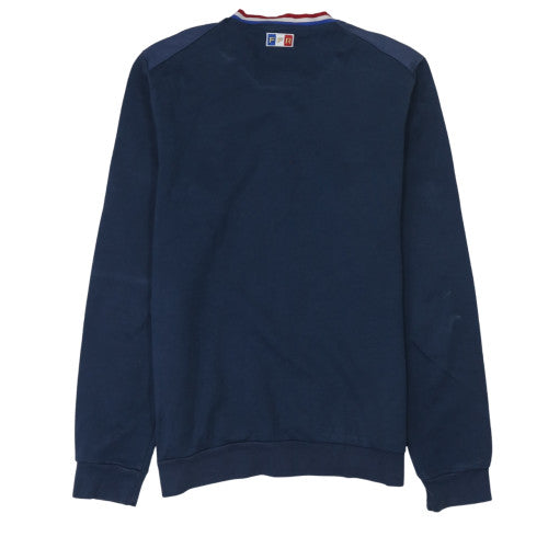 Le Coq Sportif Men's Blue Crew Neck Embroidered Rugby Sweatshirt M