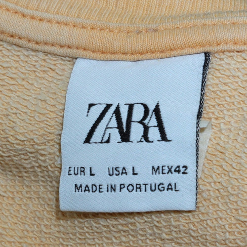 Zara Womens Beige Graphic Pullover Sweatshirt Size L