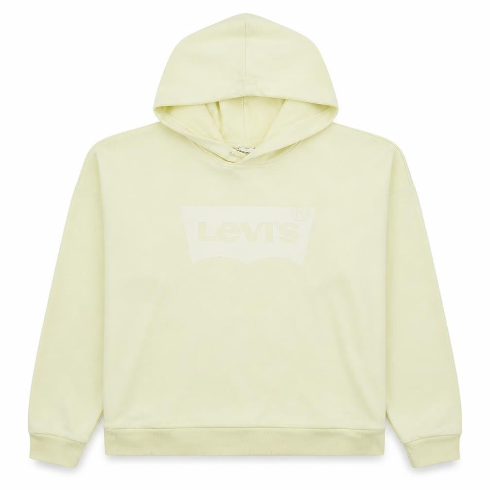 Levi's Women's Beige Pullover Hoodie L Logo Cotton Casual Sweatshirt