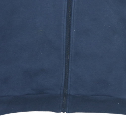 Adidas Mens Blue Full Zip Hoodie Size L Sports Fleece Sweatshirt