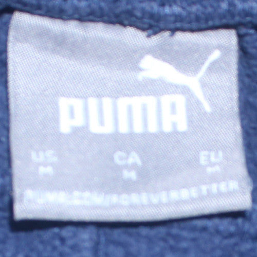 Puma Men's Blue Sweatpants M Regular Fit Elastic Waist Logo Joggers