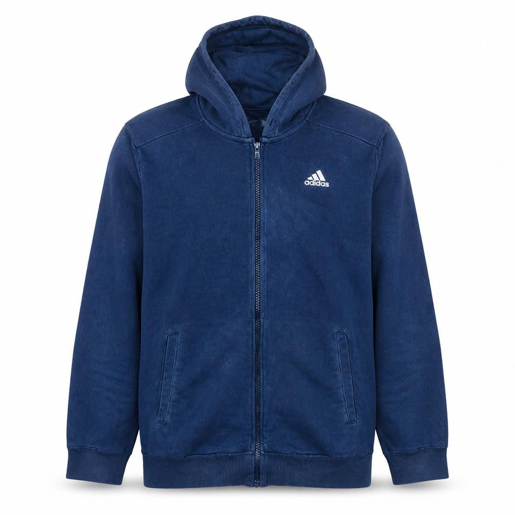 Adidas Men's Blue Full Zip Hoodie Size L Sport Essentials