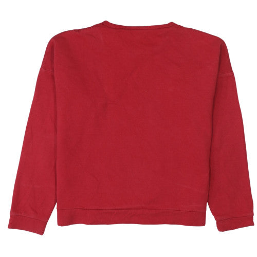 GUESS Women's Red Crew Neck Logo Sweatshirt Size M