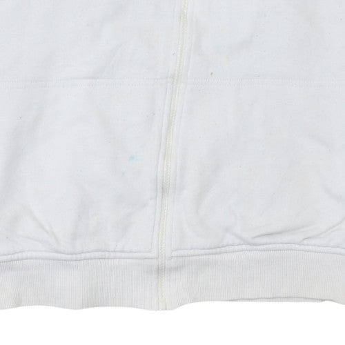 Disney Women White Mickey Full Zip Hoodie Size M Cotton Blend