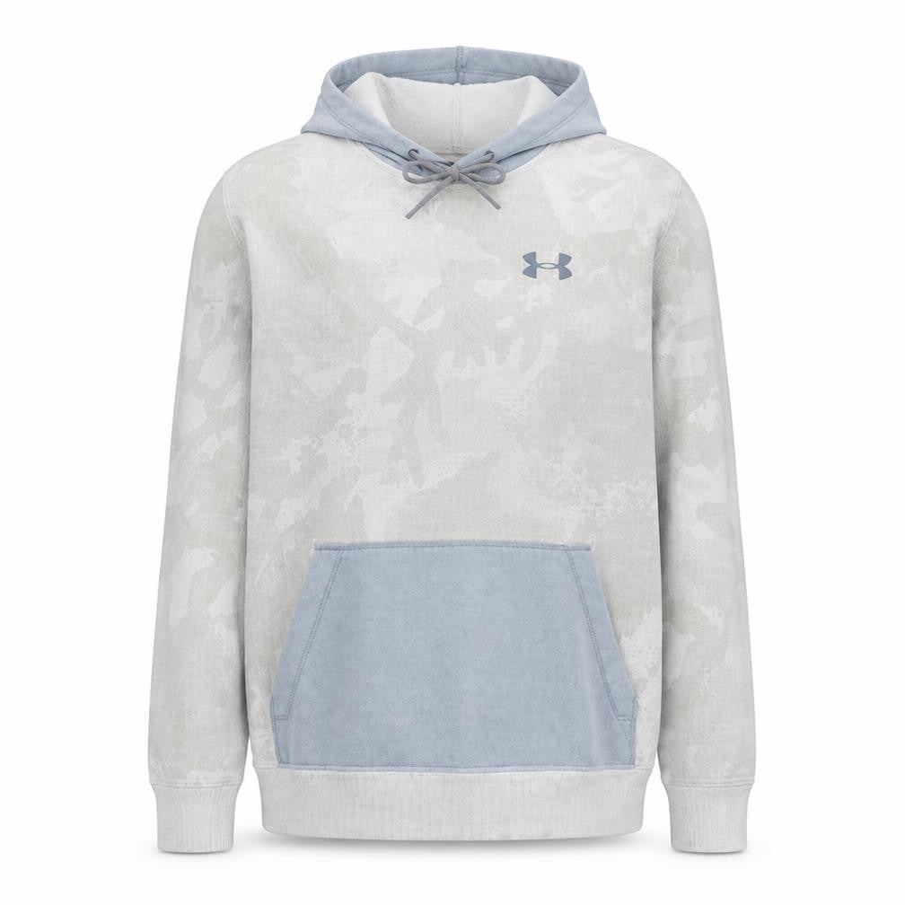 Under Armour Men Grey Camo Pullover Hoodie Size M Loose Fit
