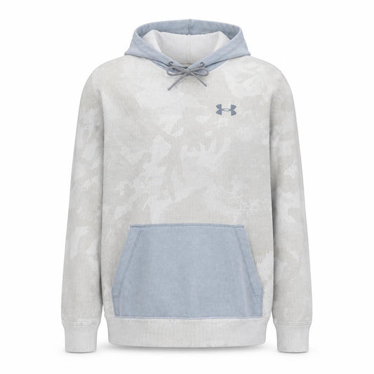 Under Armour Men Grey Camo Pullover Hoodie Size M Loose Fit