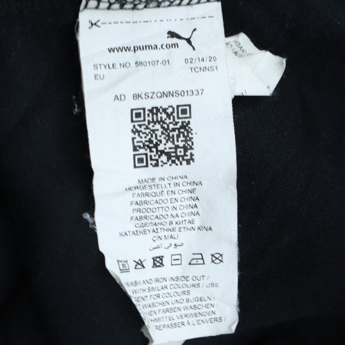 Puma Men’s Black Pullover Hoodie Small Fleece Logo Sportswear