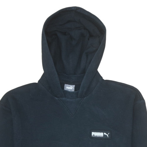 Puma Men’s Black Pullover Hoodie Small Fleece Logo Sportswear