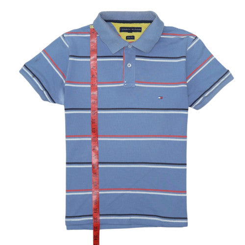 Tommy Hilfiger Men's Blue Striped Slim Fit Polo Shirt M