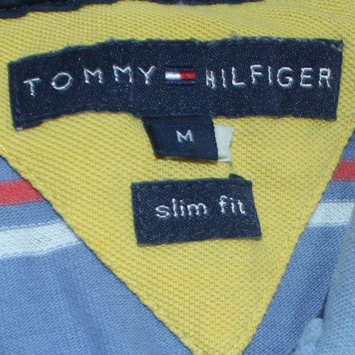 Tommy Hilfiger Men's Blue Striped Slim Fit Polo Shirt M
